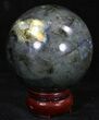 Flashy Labradorite Sphere - Great Color Play #32068-1